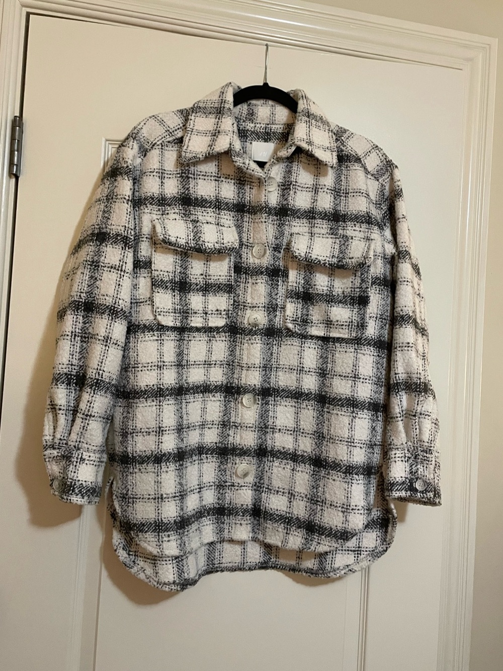 H&M Gray Plaid Shacket